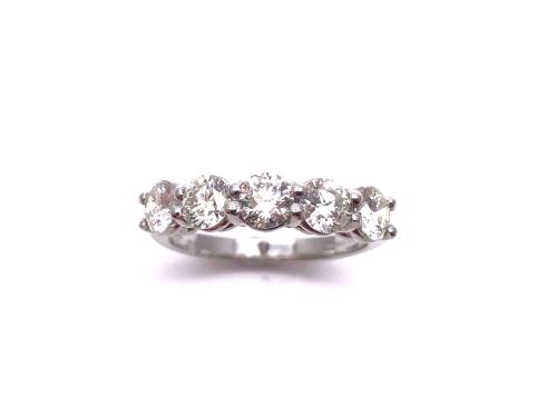 18ct White Gold Diamond 5 Stone Ring 1.53ct