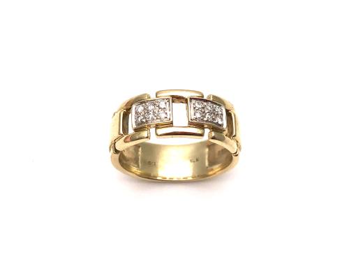 9ct Yellow Gold Diamond Pave Ring