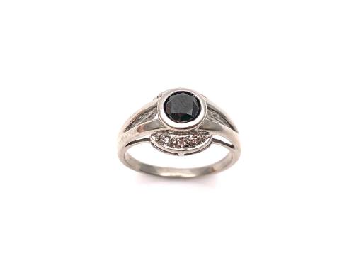 9ct Black Diamond Soltaire Ring