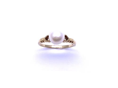 18ct Yellow Gold Pearl Solitaire Ring