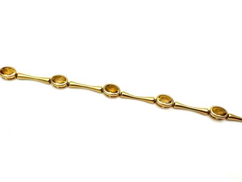 18ct Yellow Gold Quartz Bracelet