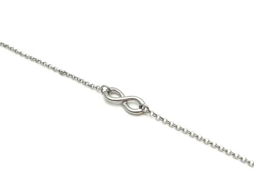 Silver Belcher Chain Infinity Link Anklet