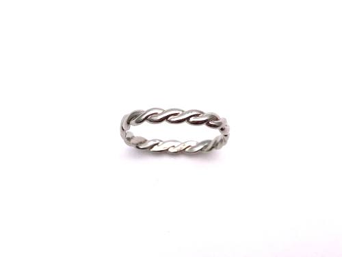 Silver Twisted Square Ring