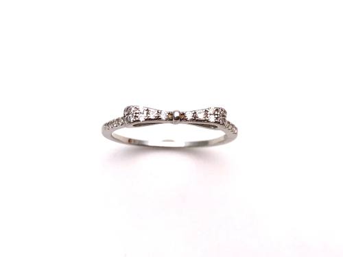 Silver CZ Bow Ring