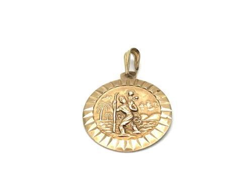 9ct Yellow Gold St Christopher Pendant