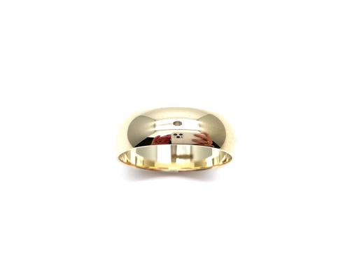 9ct Yellow Gold Plain Wedding Ring 7mm