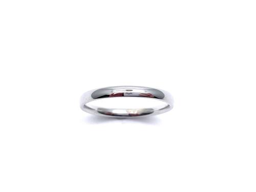 9ct White Gold Plain Wedding Ring 2mm
