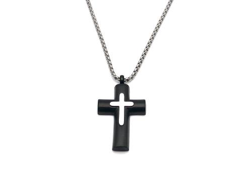 Stainless Steel Pendant & Chain Black IP Plating