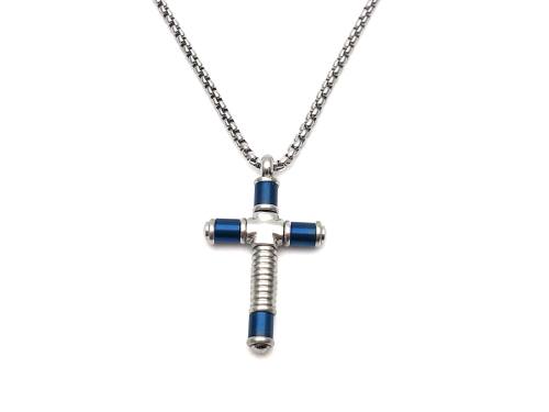 Stainless Steel Pendant & Chain Blue IP Plating