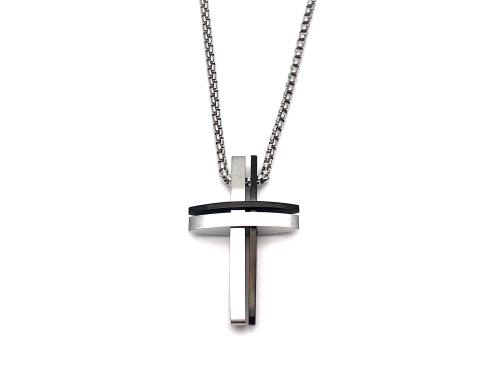 Stainless Steel Pendant & Chain Black IP Plating
