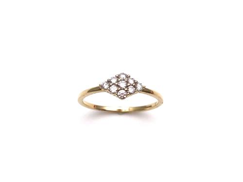 9ct Diamond Boat Shaped Cluster Ring