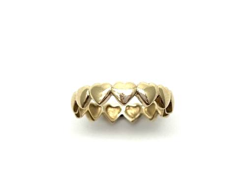 9ct Yellow Gold Heart Band Ring