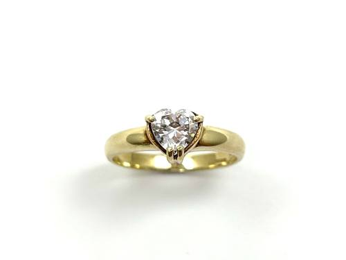 14ct Yellow Gold Shaped CZ Solitaire