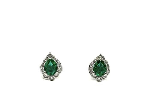 18ct Colombian Emerald & Diamond Earrings