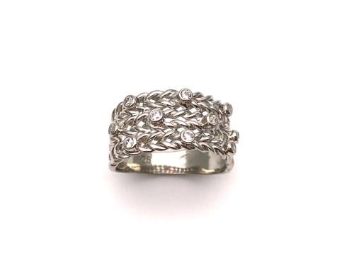 Silver CZ Keeper Ring