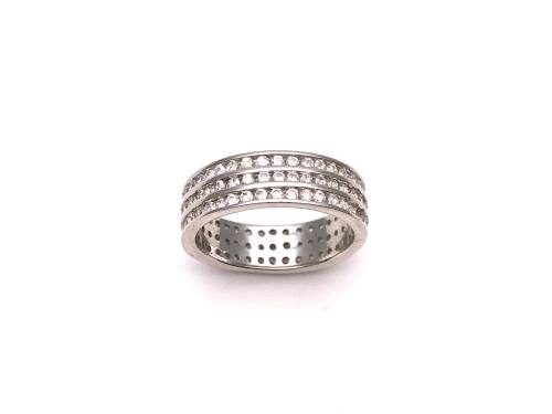 Silver Full CZ Pave Band Ring