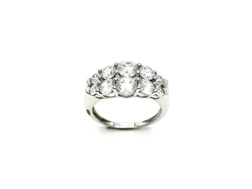 Silver CZ Cluster Ring