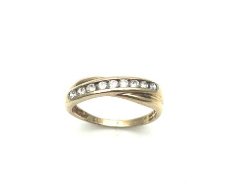 9ct Yellow Gold CZ Crossover Eternity