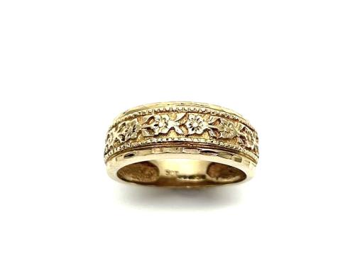 9ct Yellow Gold Floral Detailed Ring