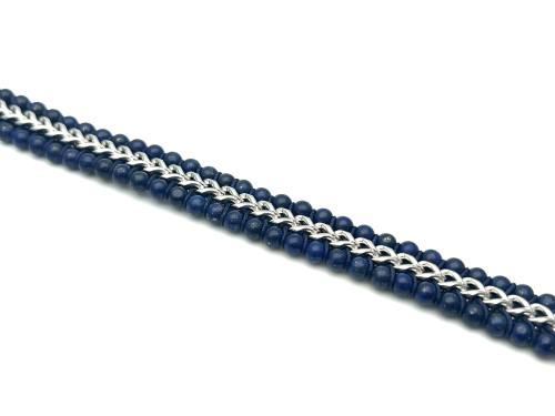 Stainless Steel Bracelet Lapis Lazuli Beads