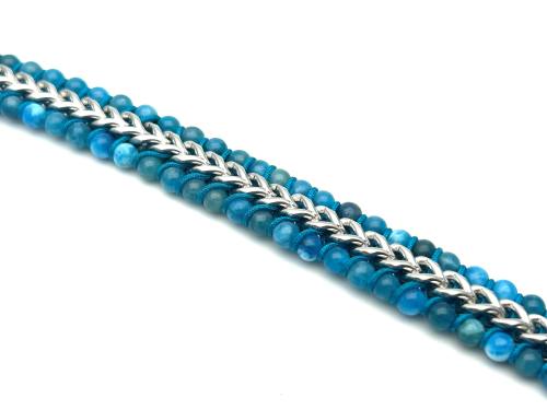Stainless Steel Bracelet Turquoise Beads