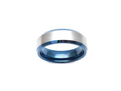 Tungsten Carbide Blue IP Plating Ring