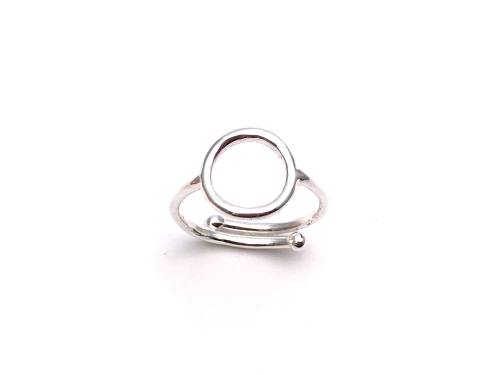 Silver Cut Out Karma Circle Adjustable Ring