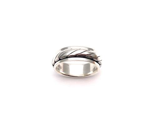Silver Twist Spinner Ring