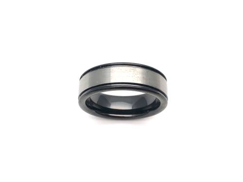 Tungsten Carbide & Black IP Plating Ring