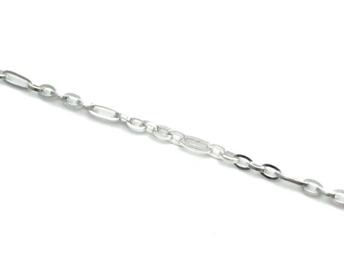 Silver Rolo & Figaro Anklet 10 Inch