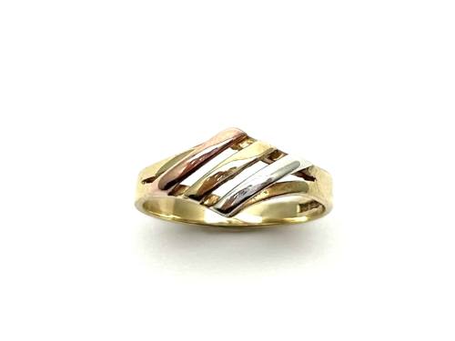 9ct Yellow Gold Three Colour Ring