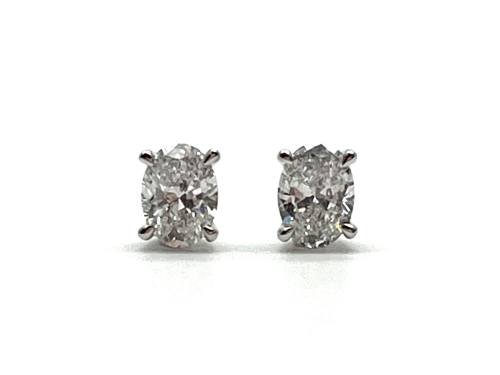 9ct Oval Laboratory Grown Diamond Stud Earrings