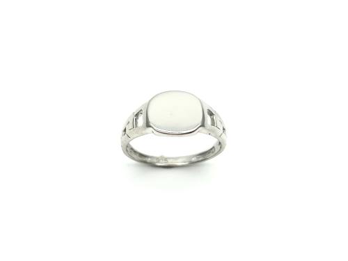 Silver Curb Signet Ring