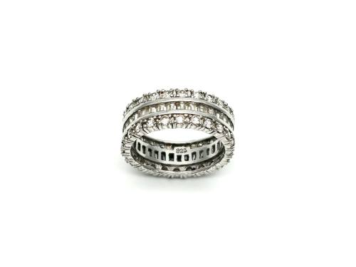 Silver CZ Fancy Band Ring