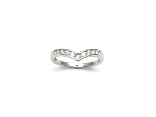 Silver CZ Wishbone Ring