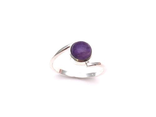 Silver Amethyst Solitaire Ring