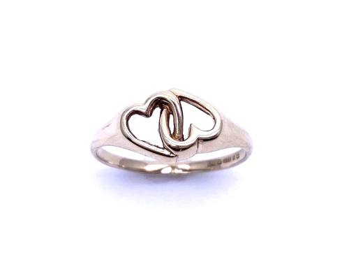 9ct Yellow Gold Double Heart Ring