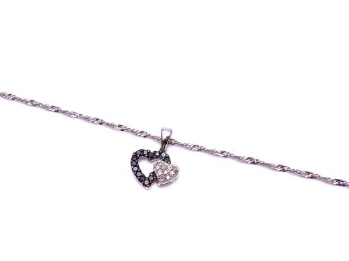 9ct Bracelet with Diamond Heart Pendant