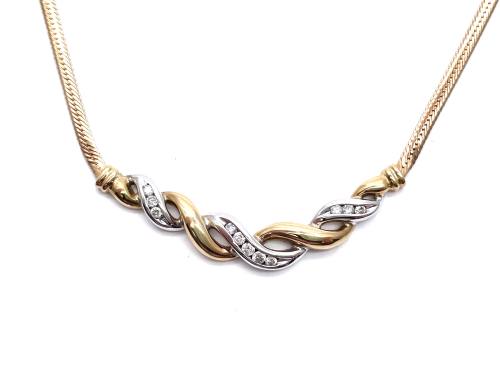 9ct Yellow Gold Diamond Necklet