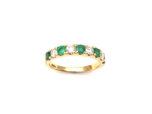 18ct Emerald & Diamond Eternity Ring 0.40ct