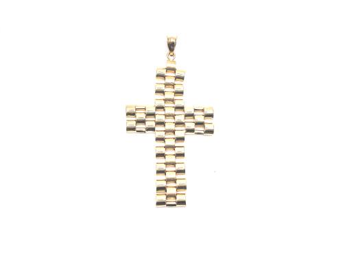 9ct Yellow Gold Panther Link Cross