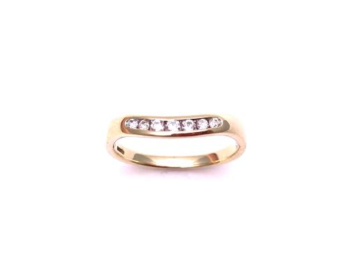 9ct Yellow Gold Diamond Wishbone Eternity Ring