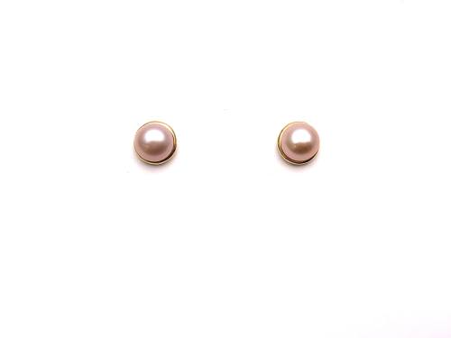 14ct Pink Pearl Stud Earrings
