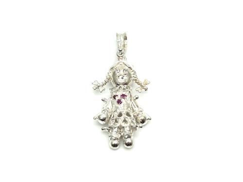 Silver CZ Ragdoll Pendant