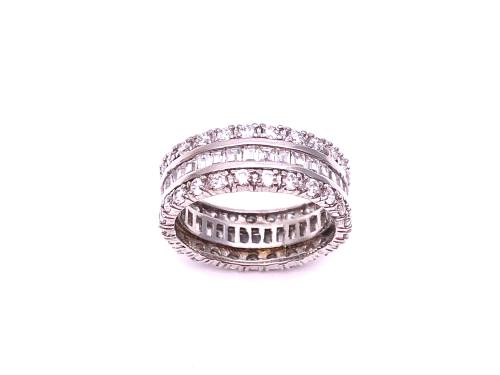Silver Clear CZ Eternity Ring Size P