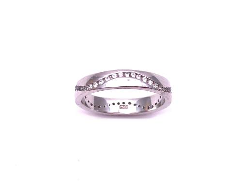Silver CZ Eternity Ring Size P