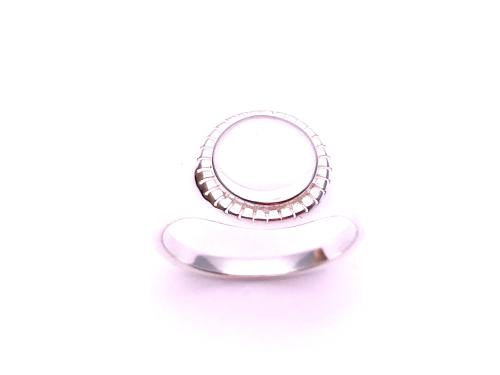 Silver Round Signet Ring Size T