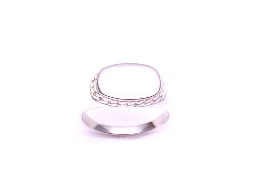 Silver Oval Signet Ring Size X