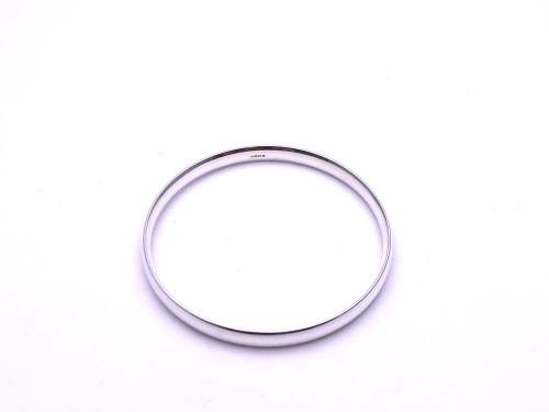 Silver Medium Round Plain D Shaped Bangle