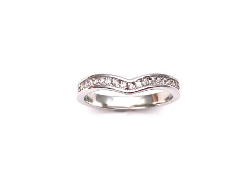 Silver CZ Wishbone Ring Size P